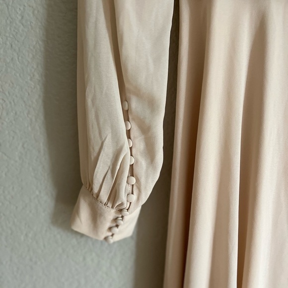My Whole Heart Cream Long Sleeve Wrap Maxi Dress NWOT - Picture 5 of 7
